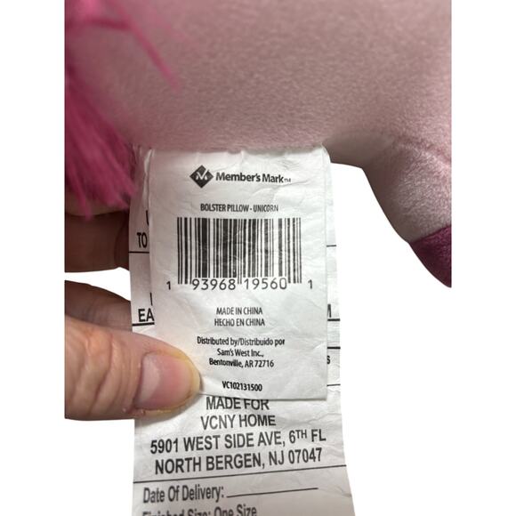 Members Mark 36” pale pink super soft unicorn body style pillow euc - Picture 6 of 12